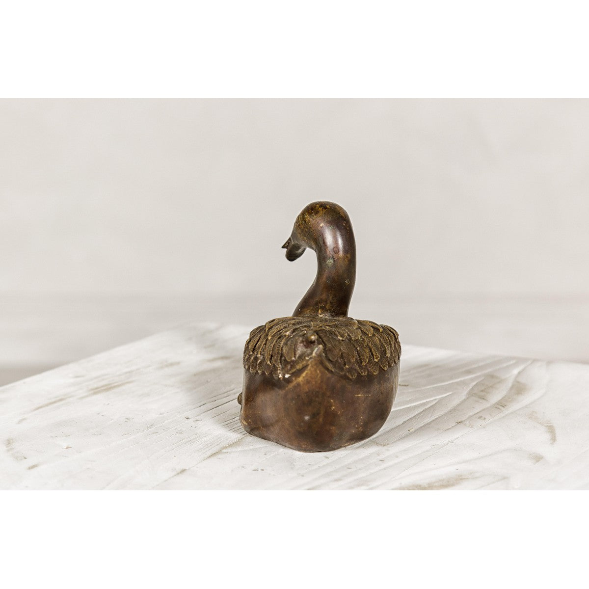 Bronze Tabletop Vintage Duck Statuette, Lost Wax with Fine Details-8. Asian &amp; Chinese Furniture, Art, Antiques, Vintage Home Décor for sale at FEA Home
