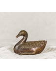 Bronze Tabletop Vintage Duck Statuette, Lost Wax with Fine Details-9. Asian & Chinese Furniture, Art, Antiques, Vintage Home Décor for sale at FEA Home