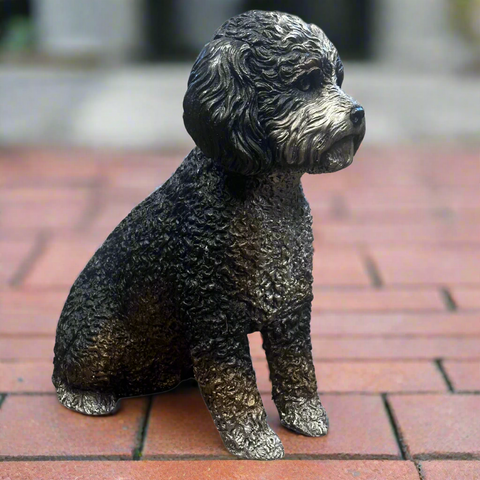 Myrtle Bernedoodle Dog Statue-RG2214-2. Asian & Chinese Furniture, Art, Antiques, Vintage Home Décor for sale at FEA Home