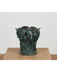 Bronze Indoor/Outdoor Planter with Horse Relief-13. Asian & Chinese Furniture, Art, Antiques, Vintage Home Décor for sale at FEA Home