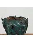 Bronze Indoor/Outdoor Planter with Horse Relief-6. Asian & Chinese Furniture, Art, Antiques, Vintage Home Décor for sale at FEA Home