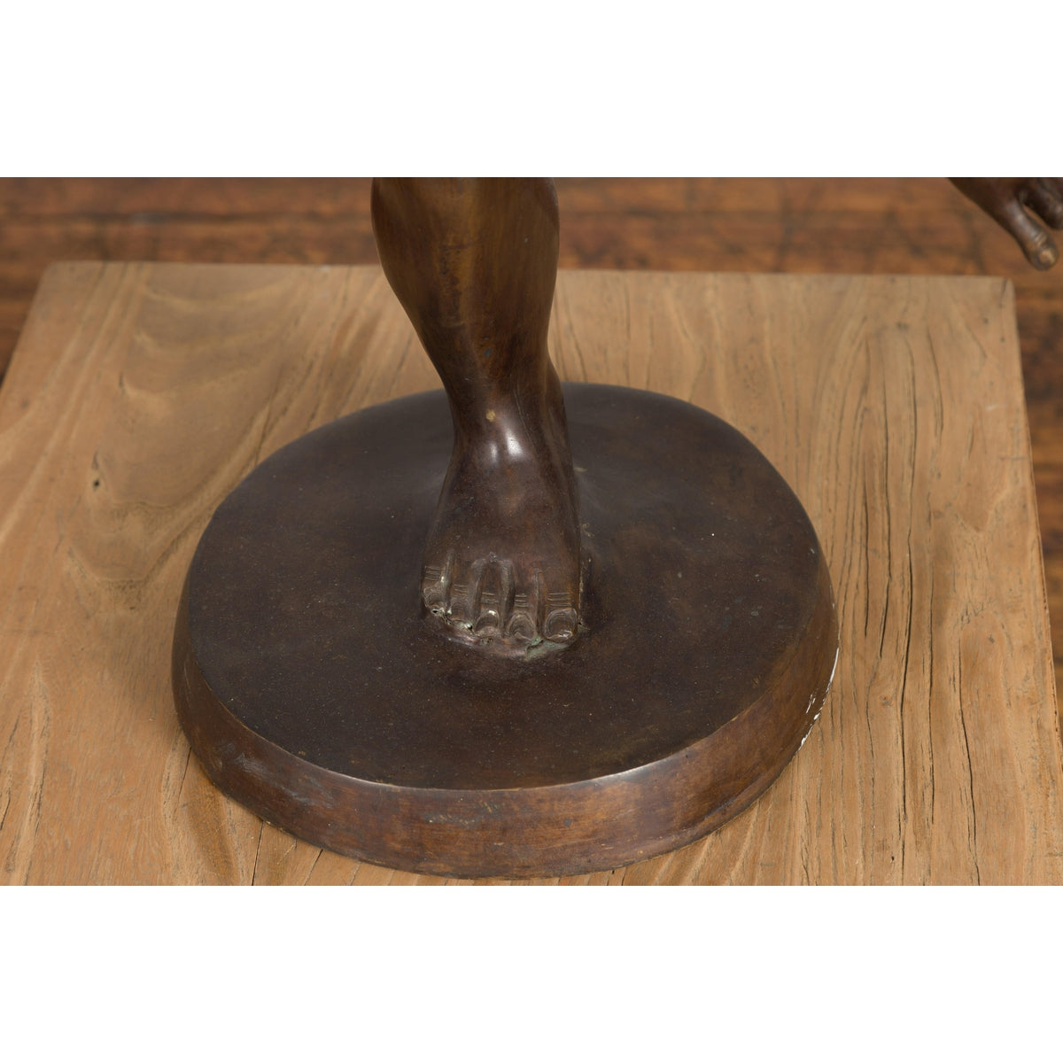 Classical Bronze Tabletop Statue of a Putto Holding a Frog-11. Asian &amp; Chinese Furniture, Art, Antiques, Vintage Home Décor for sale at FEA Home