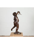 Classical Bronze Tabletop Statue of a Putto Holding a Frog-9. Asian & Chinese Furniture, Art, Antiques, Vintage Home Décor for sale at FEA Home