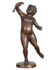 Classical Bronze Tabletop Statue of a Putto Holding a Frog-1. Asian & Chinese Furniture, Art, Antiques, Vintage Home Décor for sale at FEA Home