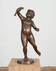 Classical Bronze Tabletop Statue of a Putto Holding a Frog-3. Asian & Chinese Furniture, Art, Antiques, Vintage Home Décor for sale at FEA Home