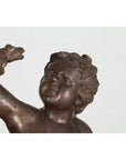 Classical Bronze Tabletop Statue of a Putto Holding a Frog-5. Asian & Chinese Furniture, Art, Antiques, Vintage Home Décor for sale at FEA Home