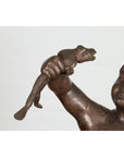Classical Bronze Tabletop Statue of a Putto Holding a Frog-6. Asian & Chinese Furniture, Art, Antiques, Vintage Home Décor for sale at FEA Home