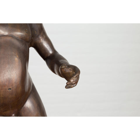 Classical Bronze Tabletop Statue of a Putto Holding a Frog-RG722-7. Asian & Chinese Furniture, Art, Antiques, Vintage Home Décor for sale at FEA Home