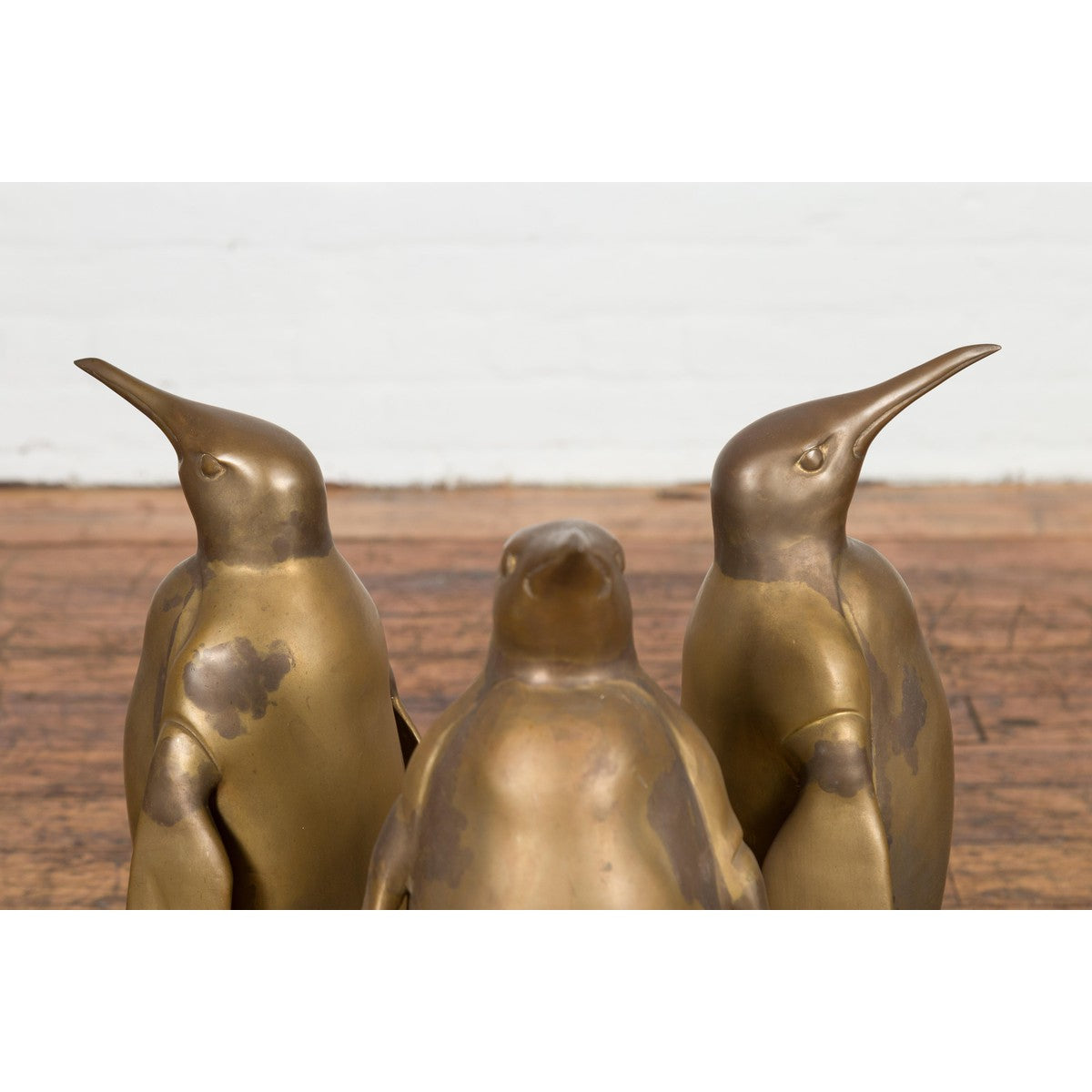 Bronze Triple Penguin Table Base with Gold Patina-2. Asian & Chinese Furniture, Art, Antiques, Vintage Home Décor for sale at FEA Home