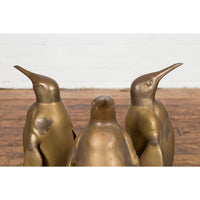 Bronze Triple Penguin Table Base with Gold Patina