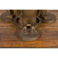 Bronze Triple Penguin Table Base with Gold Patina