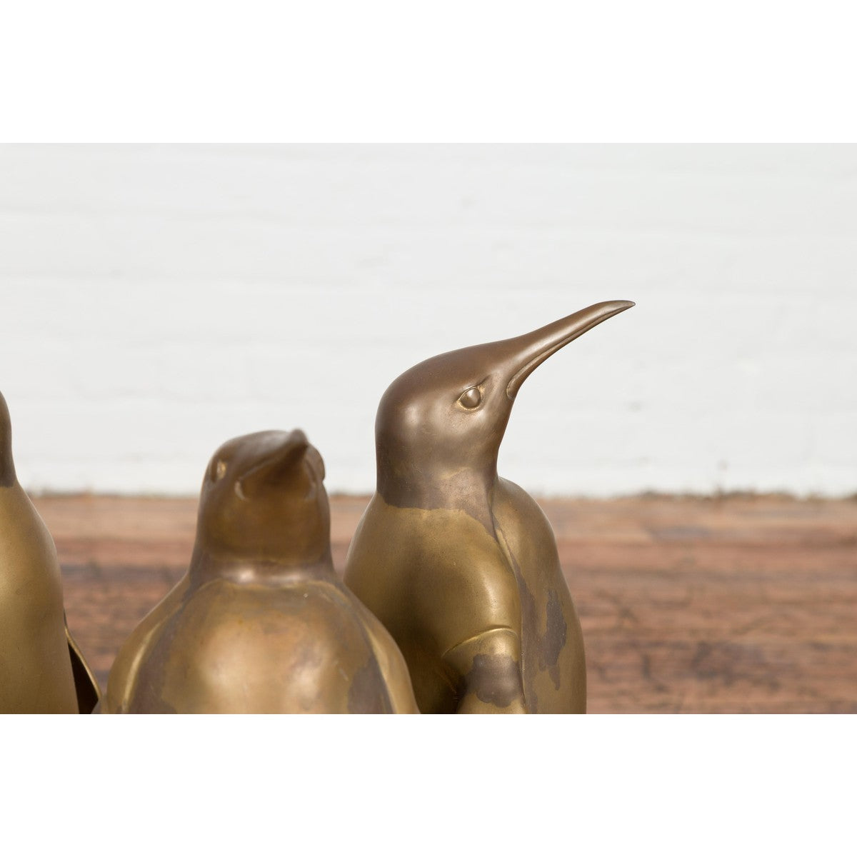 Bronze Triple Penguin Table Base with Gold Patina-4. Asian &amp; Chinese Furniture, Art, Antiques, Vintage Home Décor for sale at FEA Home