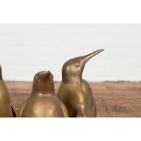 Bronze Triple Penguin Table Base with Gold Patina