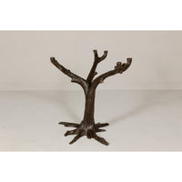 Bronze Tree Table Base with Rich Dark Brown Patina, Glass Top not Included