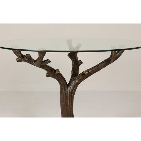 Bronze Tree Table Base with Rich Dark Brown Patina, Glass Top not Included-RG928-4. Asian & Chinese Furniture, Art, Antiques, Vintage Home Décor for sale at FEA Home