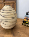 Round Beige & Charcoal Sandstone Dunes Ceramic Vase, SKU , image 2