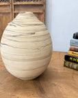 Round Beige & Charcoal Sandstone Dunes Ceramic Vase, SKU , image 3