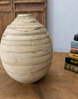 Round Beige & Charcoal Sandstone Dunes Ceramic Vase, SKU , image 4