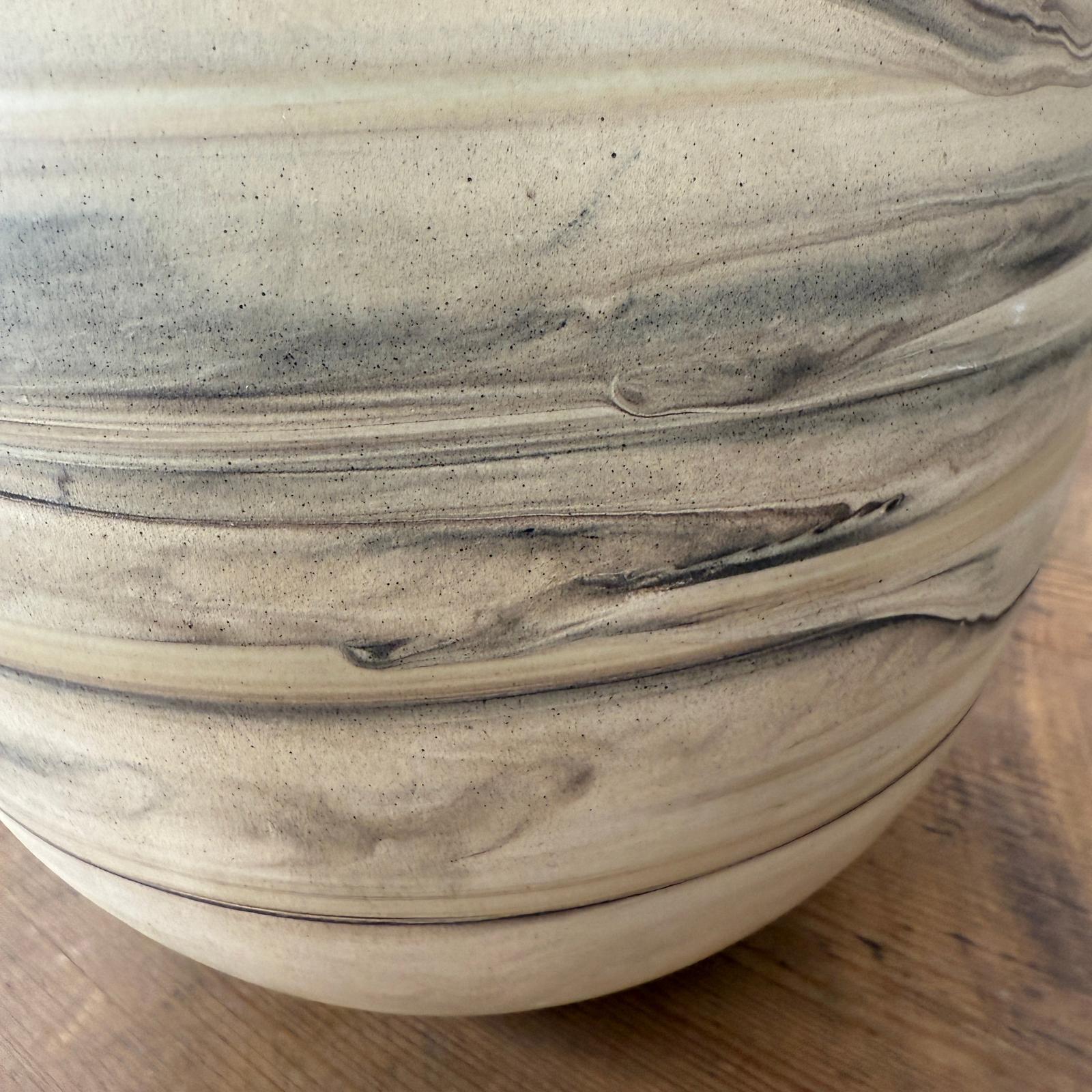 Round Beige &amp; Charcoal Sandstone Dunes Ceramic Vase, SKU , image 6