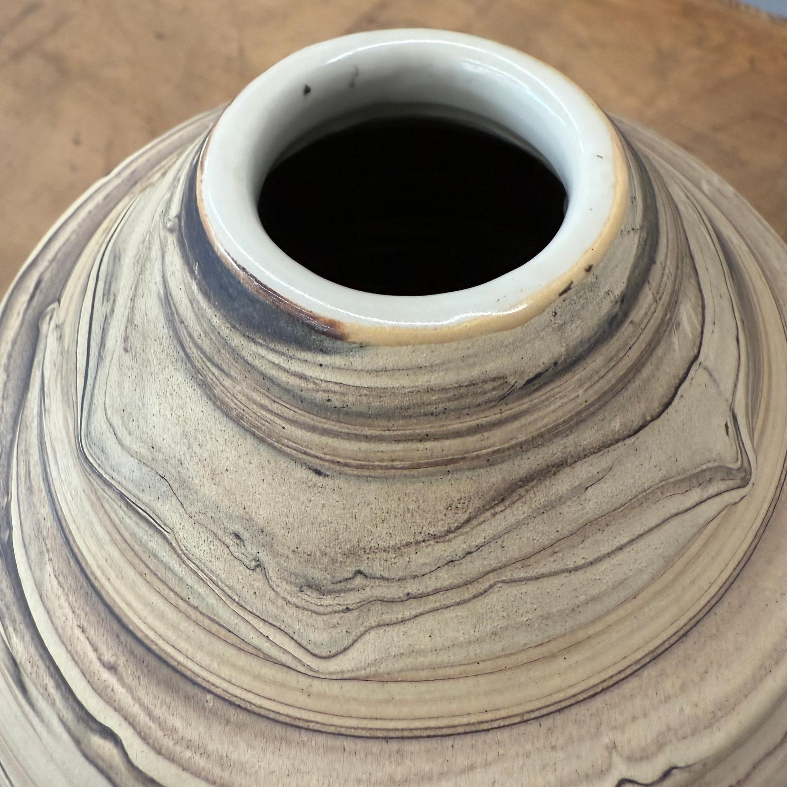 Round Beige &amp; Charcoal Sandstone Dunes Ceramic Vase, SKU , image 8