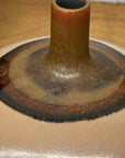 Round Blush Ceramic Vase with Brown Neck and Crackle Glaze, SKU , image 6