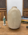 Round Brown & White Small Checkered Patterned Ceramic Vase, SKU , image 2