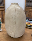 Round Brown & White Small Checkered Patterned Ceramic Vase, SKU , image 6