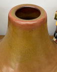 Round Celadon Green & Brown Ceramic Drip Design Vase - FEA Home