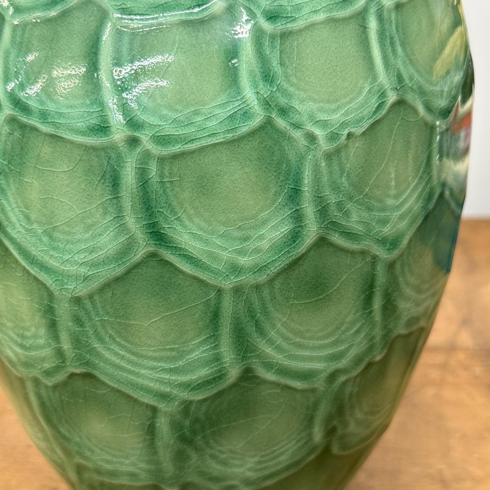 Round Green Snakeskin Design Vase with Small Narrow Neck, SKU , image 6