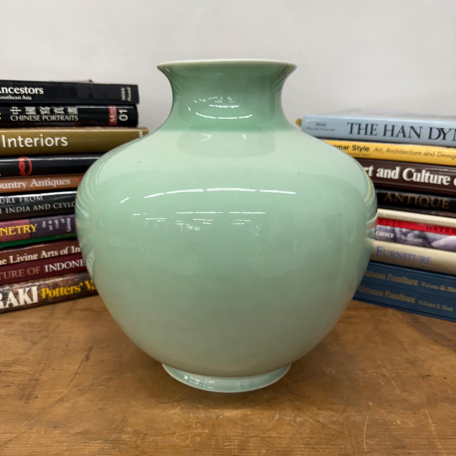 Round Light Mint Green Ceramic Vase, SKU , image 2