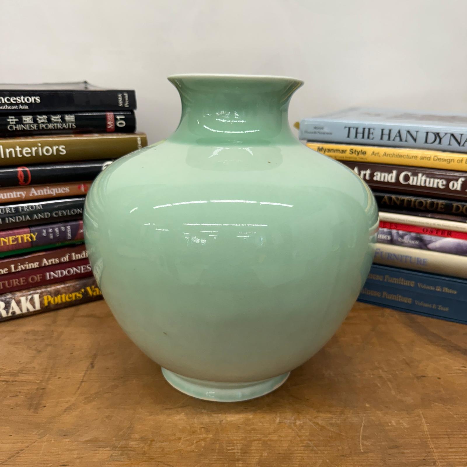Round Light Mint Green Ceramic Vase, SKU , image 3