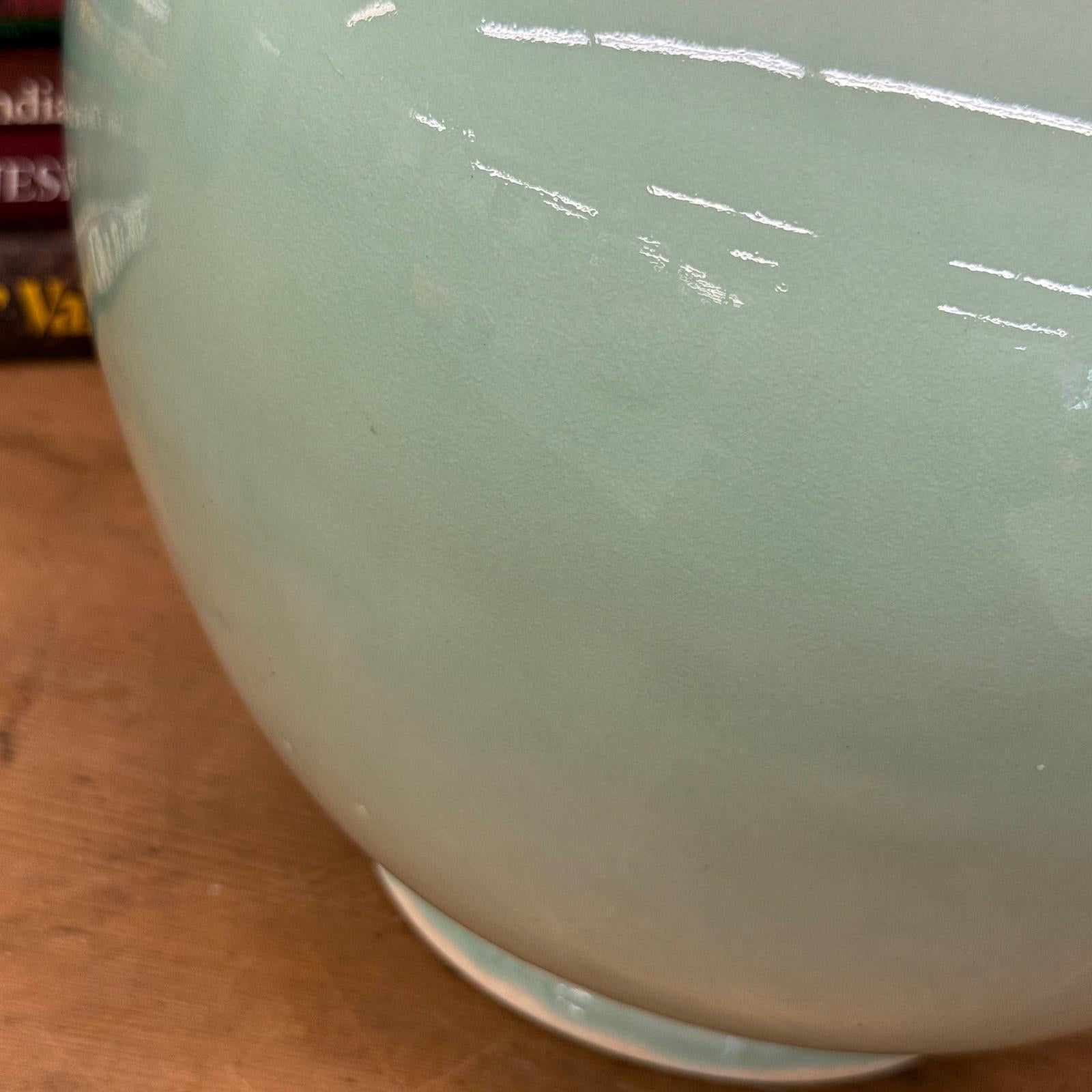 Round Light Mint Green Ceramic Vase, SKU , image 4