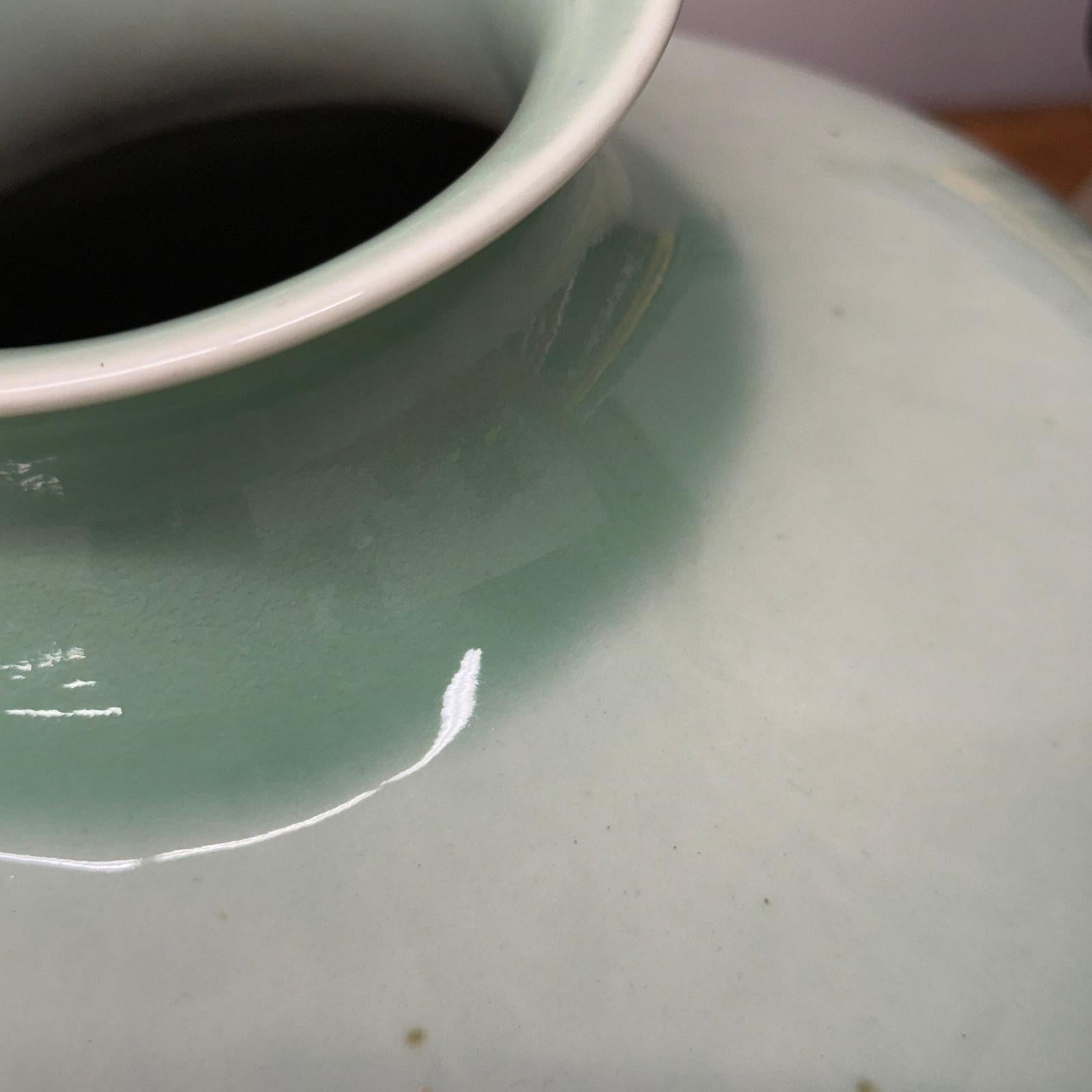 Round Light Mint Green Ceramic Vase, SKU , image 5