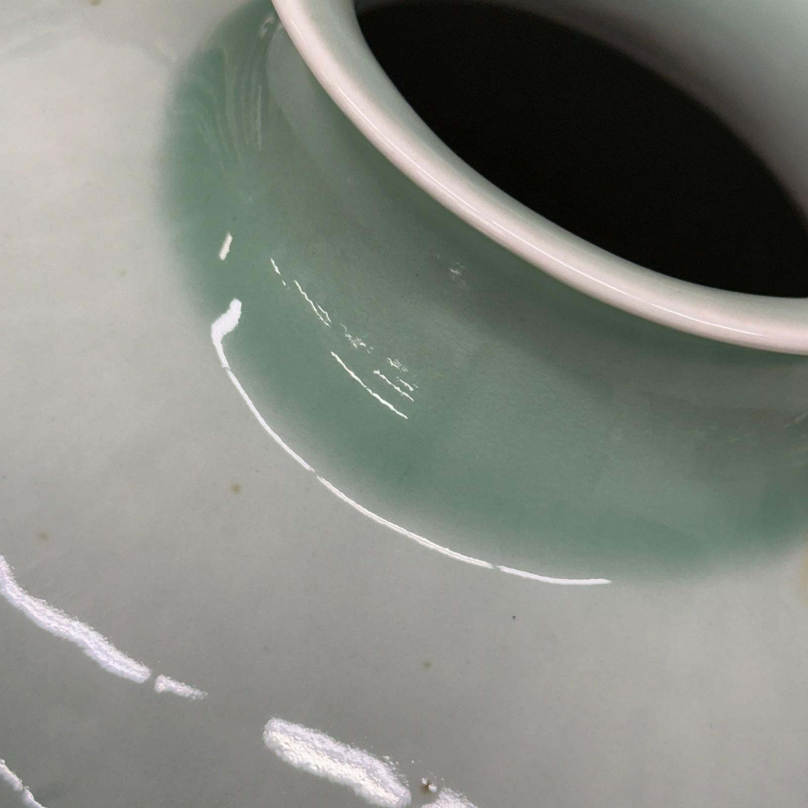 Round Light Mint Green Ceramic Vase, SKU , image 7
