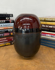 Round Steel Grey & Red Ceramic Vase with Black Center - FEA Home