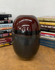 Round Steel Grey & Red Ceramic Vase with Black Center - FEA Home