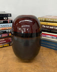 Round Steel Grey & Red Ceramic Vase with Black Center - FEA Home