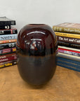 Round Steel Grey & Red Ceramic Vase with Black Center - FEA Home