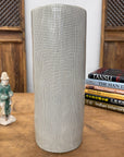 Rounded Black & White Small Checkered Patterned Ceramic Vase, SKU , image 3