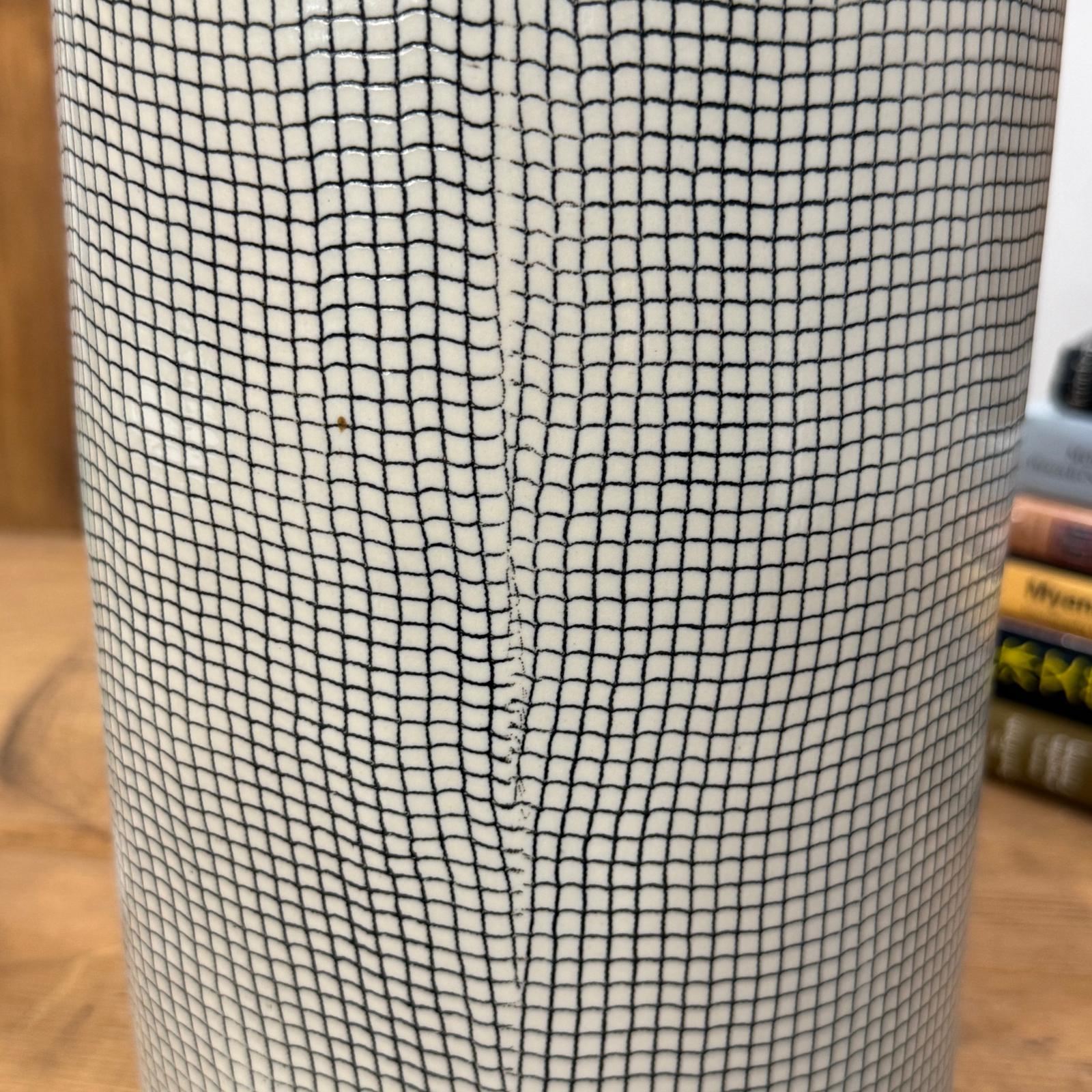 Rounded Black &amp; White Small Checkered Patterned Ceramic Vase, SKU , image 7