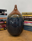 Rounded Brown and Blue Ceramic Vase with Narrow Neck, SKU , image 5