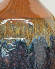 Rounded Brown and Blue Ceramic Vase with Narrow Neck, SKU , image 6