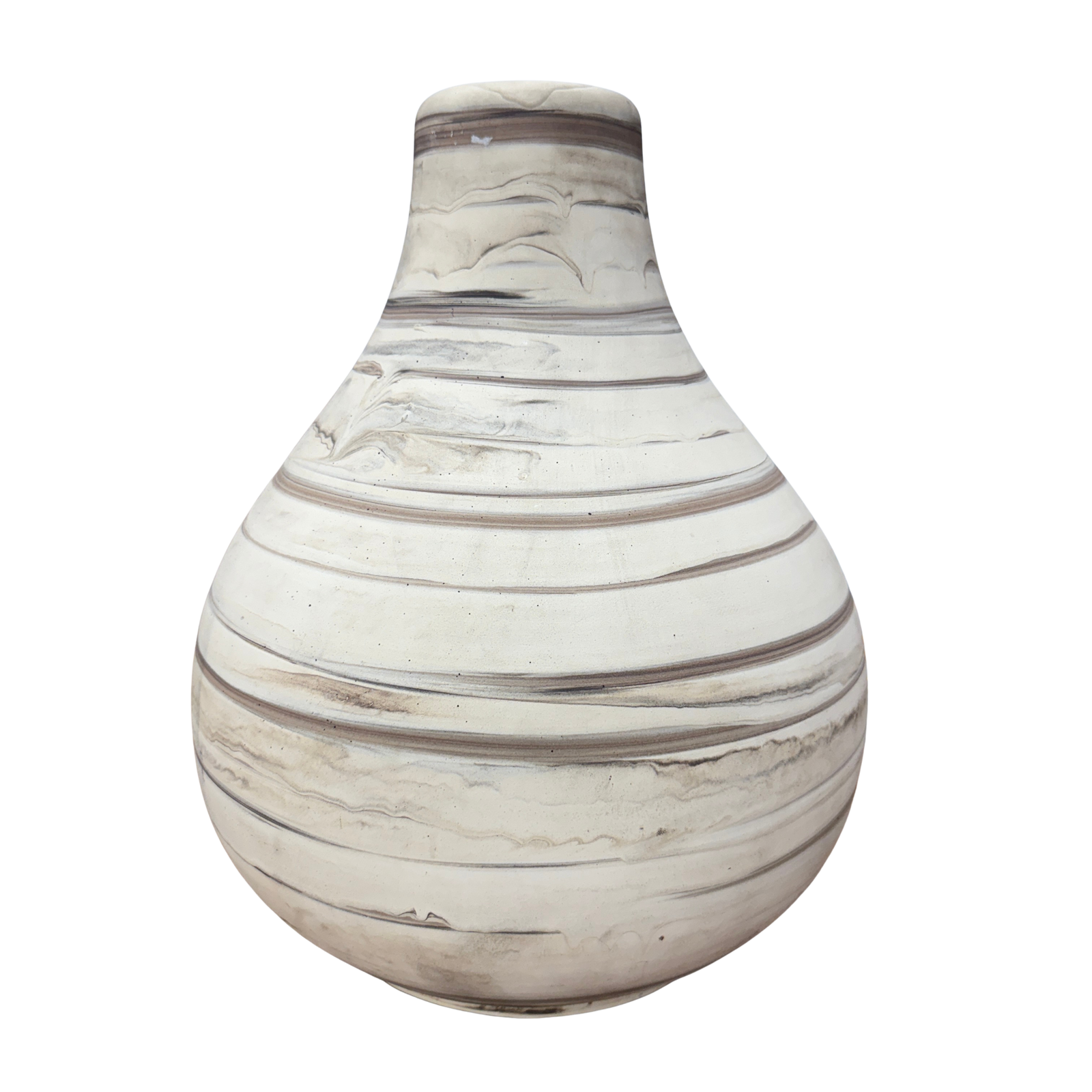 Rounded Brown &amp; Stone Cream Swirled Ceramic Lamp Base, SKU , image 1