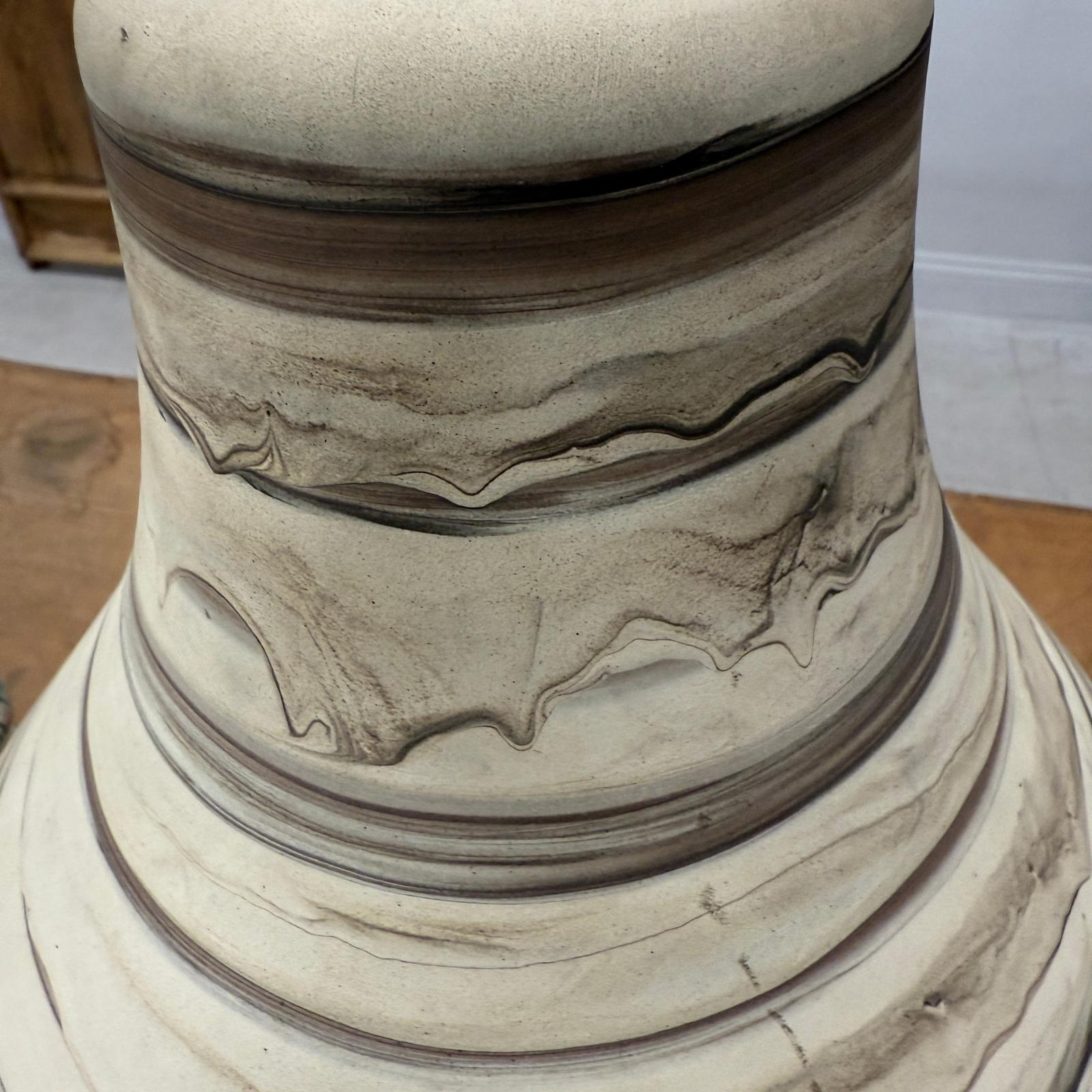 Rounded Brown &amp; Stone Cream Swirled Ceramic Lamp Base, SKU , image 7