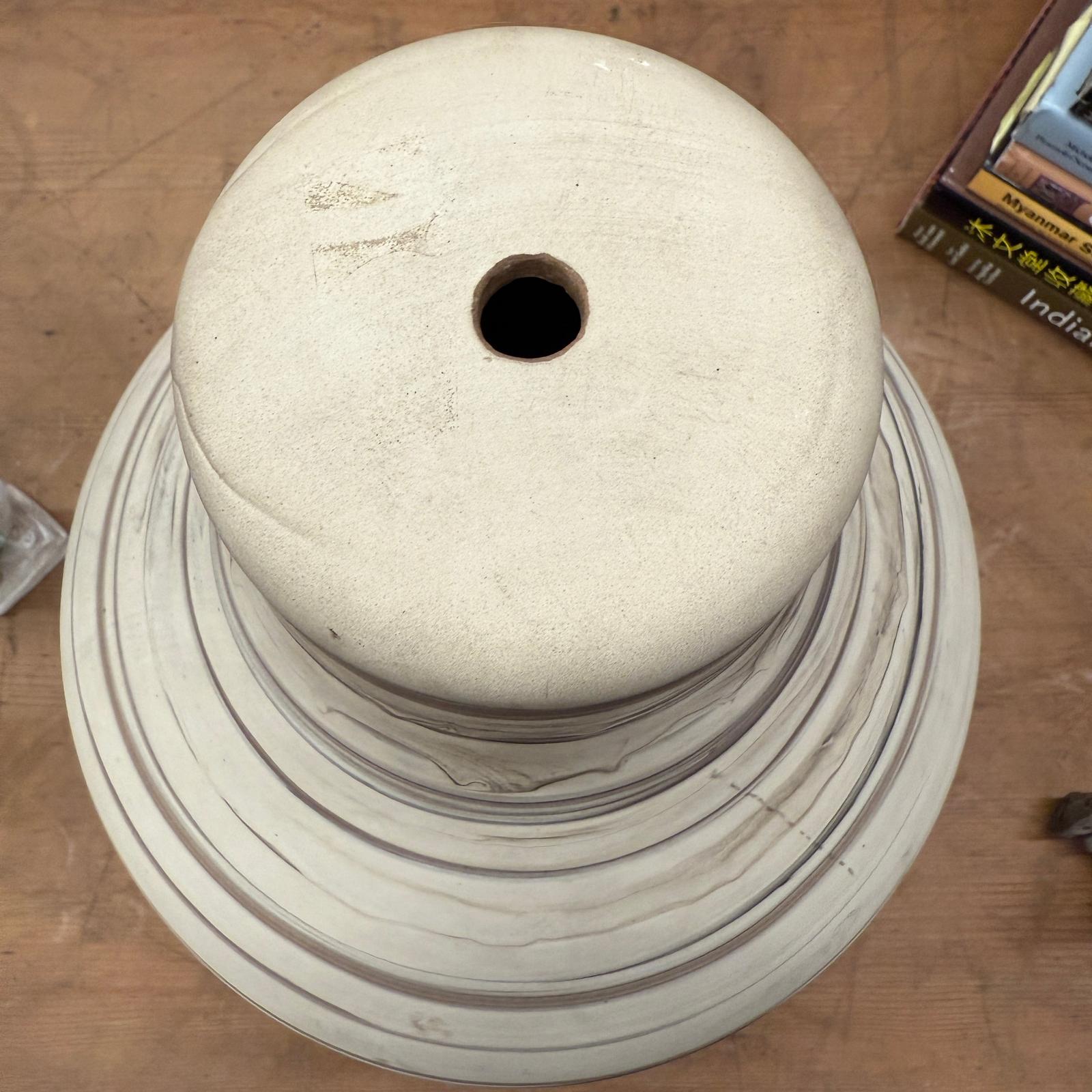 Rounded Brown &amp; Stone Cream Swirled Ceramic Lamp Base, SKU , image 9