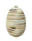 Rounded Cream and Brown Swirled Ceramic Vase - FEA Home