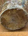 Rustic Brown Pottery Planter Jar with Pattern and Drip Glaze - FEA Home