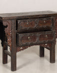 Rustic Chinese cabinet, three-quarter left view