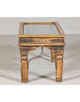 Rustic Coffee Table with Antique Ironwork and Custom Glass - Vintage-14. Asian & Chinese Furniture, Art, Antiques, Vintage Home Décor for sale at FEA Home
