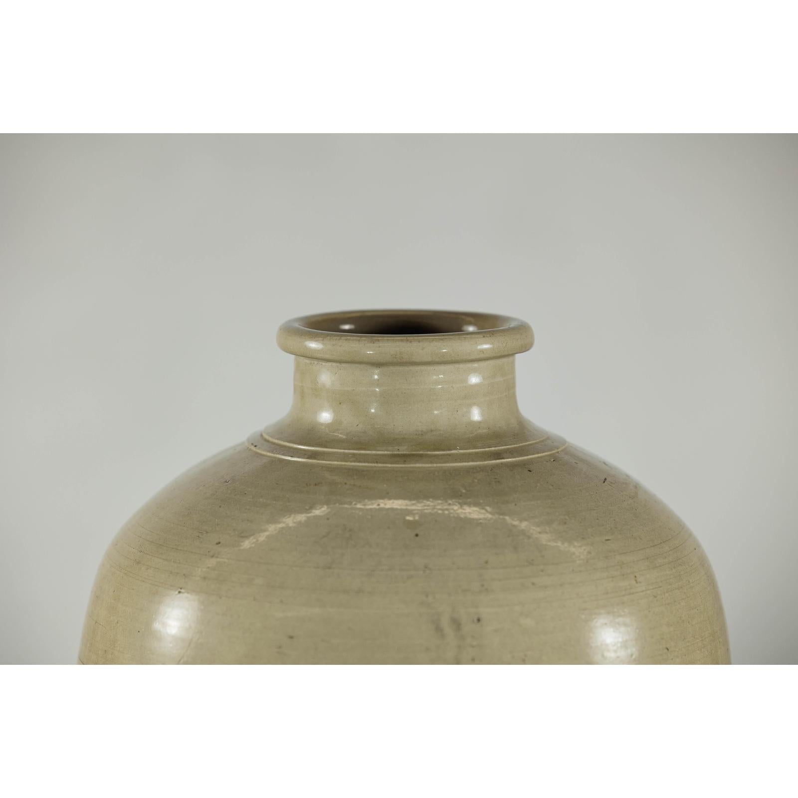Sand-Colored Ceramic Vase with Rounded Shoulder and Tapered Base-6. Asian &amp; Chinese Furniture, Art, Antiques, Vintage Home Décor for sale at FEA Home